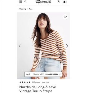 Madewell Northside Long-Sleeve Vintage Tee SMALL / GOLDEN PECAN DOVE STRIPE